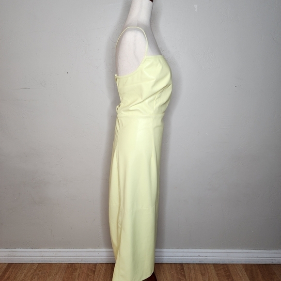 NWT Good American Vacay Lace-Up Faux Leather Sheath Dress In Key Lime SZ 3XL - Picture 4 of 13